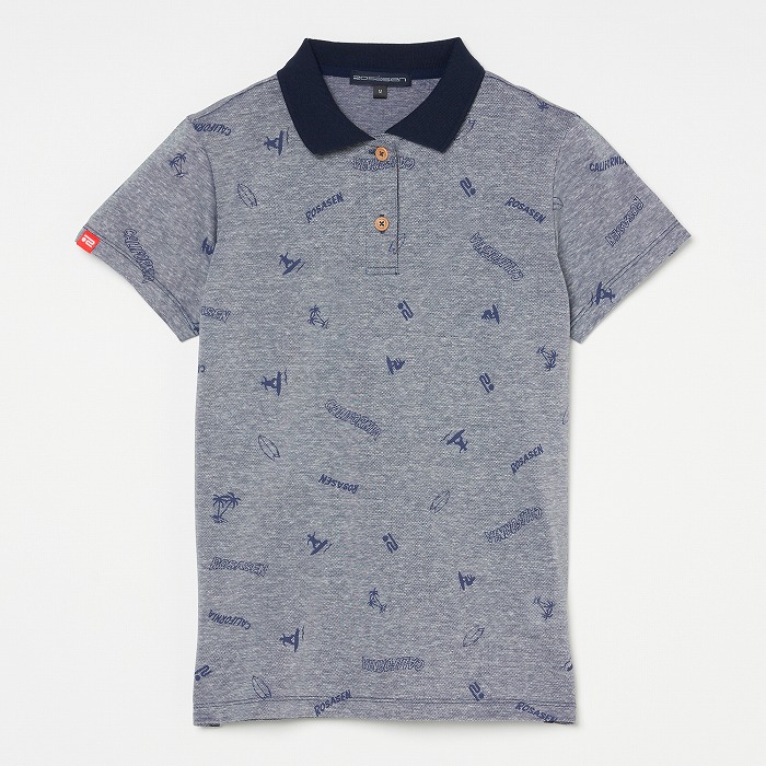 Rosasen（ロサーセン）飛び柄プリント半袖ポロ