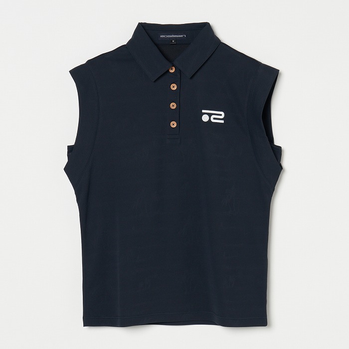 Rosasen（ロサーセン）メッシュジャカードノースリーブポロ