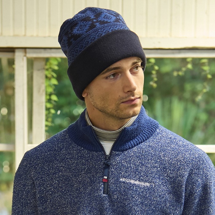 Rosasen（ロサーセン）リバーシブル オルテガ柄 ニットワッチ