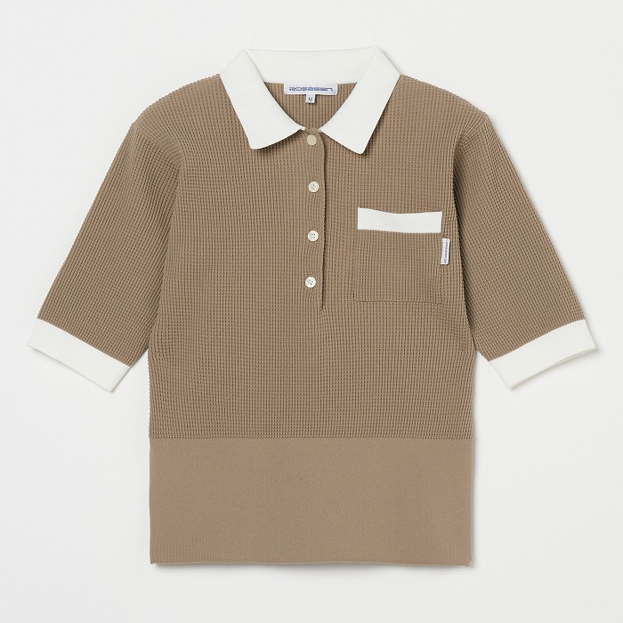 Rosasen（ロサーセン）A-Line 裾リブニットポロ