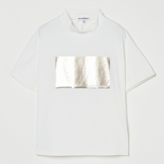 Rosasen（ロサーセン）A-Line 箔プリントモックネック