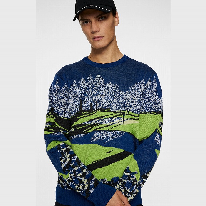 J.LINDEBERG（ジェイリンドバーグ）ジャガードクルーネックセーター