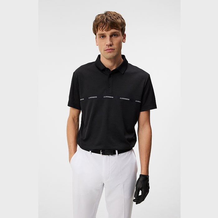 J.LINDEBERG（ジェイリンドバーグ）ロゴテープ半袖ポロ