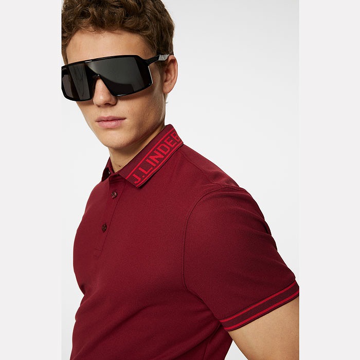 J.LINDEBERG（ジェイリンドバーグ）ロゴニット襟半袖ポロ
