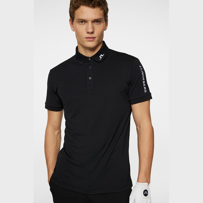 J.LINDEBERG(ジェイリンドバーグ)袖ロゴ刺繍ポロ