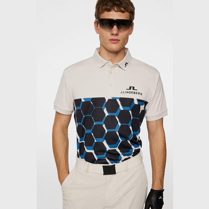 J.LINDEBERG（ジェイリンドバーグ）TOUR COLLECTION シーズナルプリント半袖ポロ