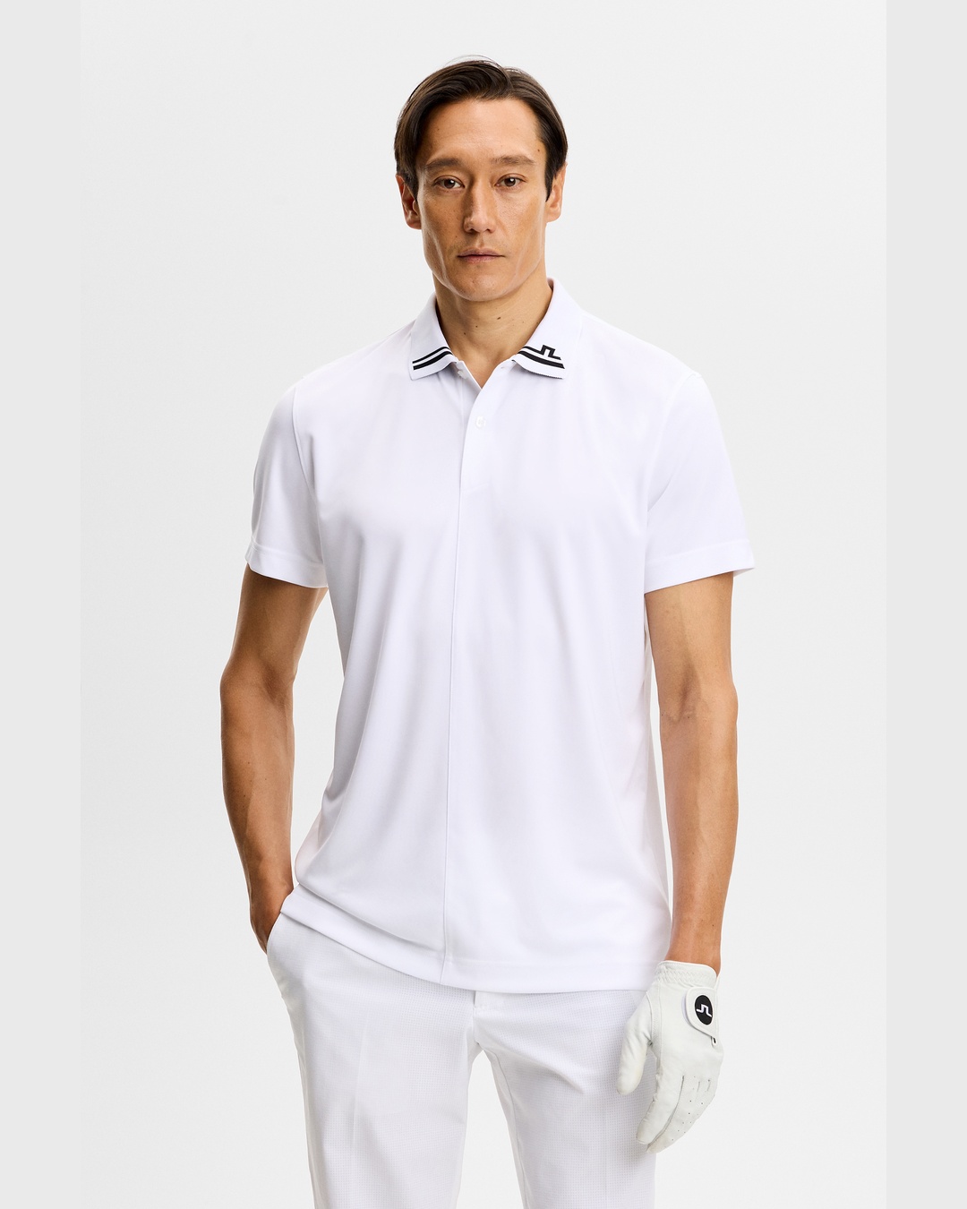 J.LINDEBERG（ジェイリンドバーグ）襟JLロゴ半袖ポロ