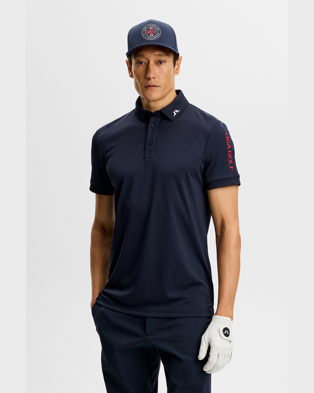 J.LINDEBERG（ジェイリンドバーグ）USA GOLF 袖ロゴ刺繍ポロ