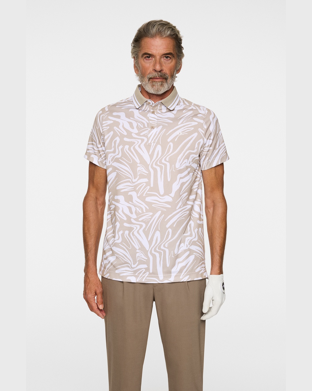 J.LINDEBERG（ジェイリンドバーグ）総柄プリント半袖ポロ