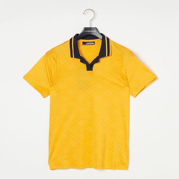 J.LINDEBERG（ジェイリンドバーグ）ジャガード襟アートワーク半袖ポロ