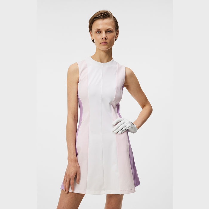 J.LINDEBERG（ジェイリンドバーグ）パネル配色Aラインワンピース