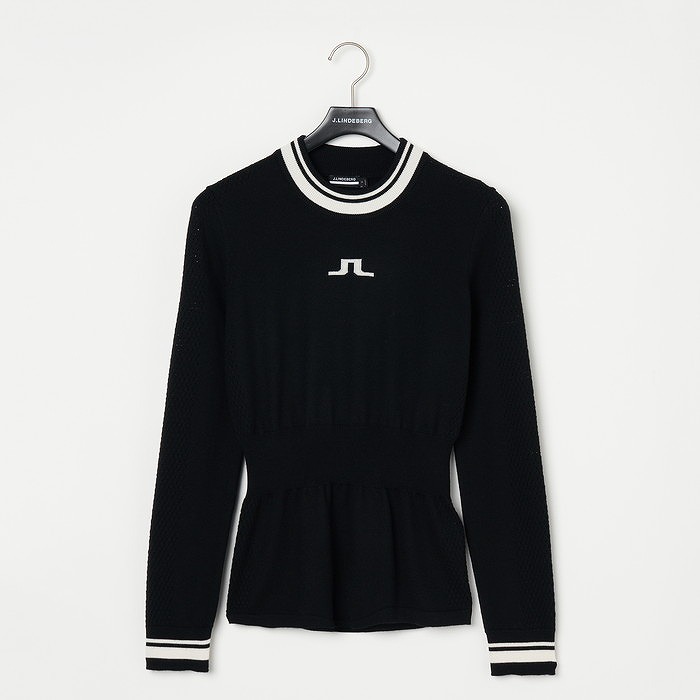 J.LINDEBERG（ジェイリンドバーグ）リブ編みモックネックニット